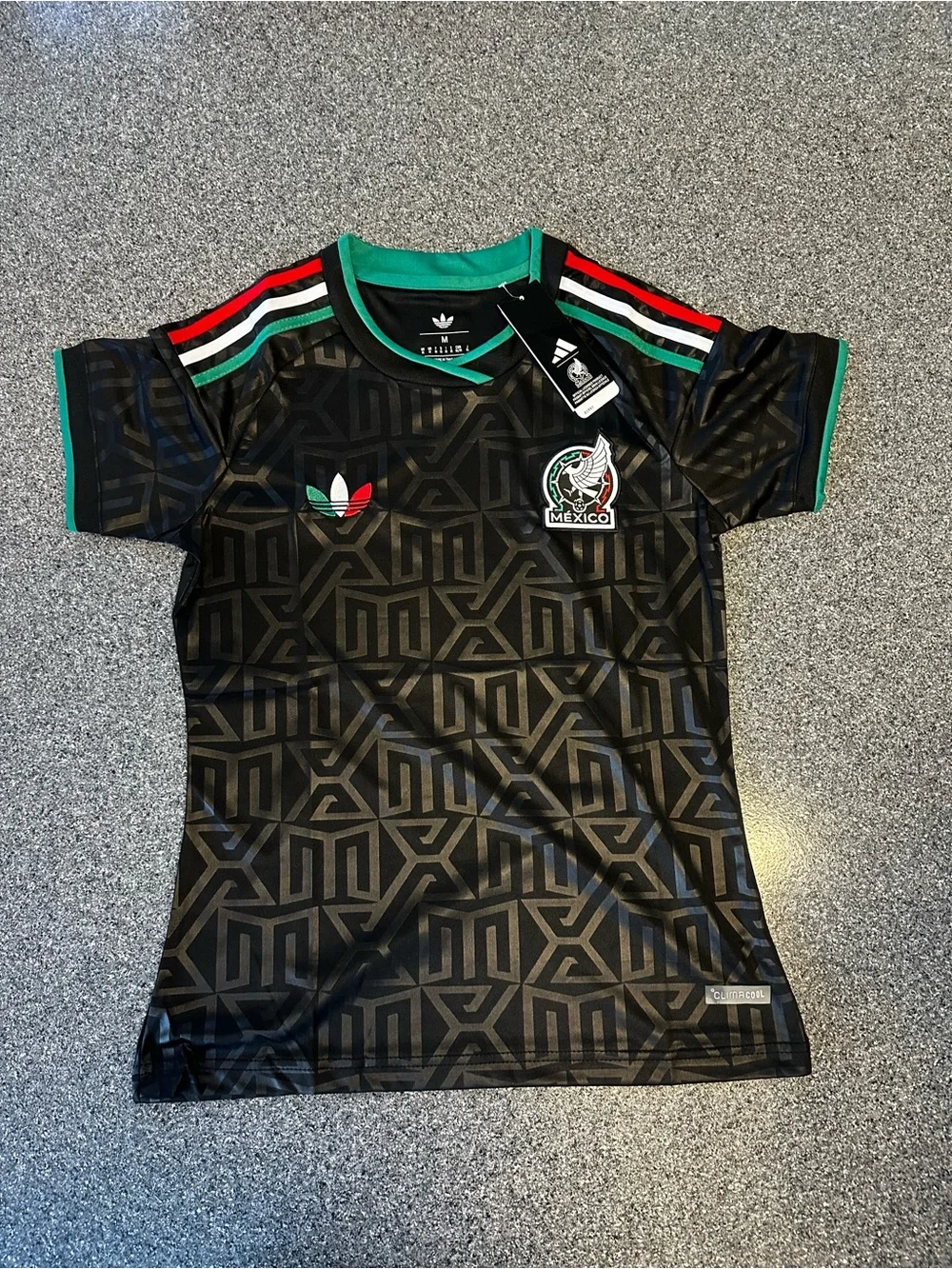 adidas Women’s Mexico Black Jersey with Green & Red Trim - Picture 1 of 1